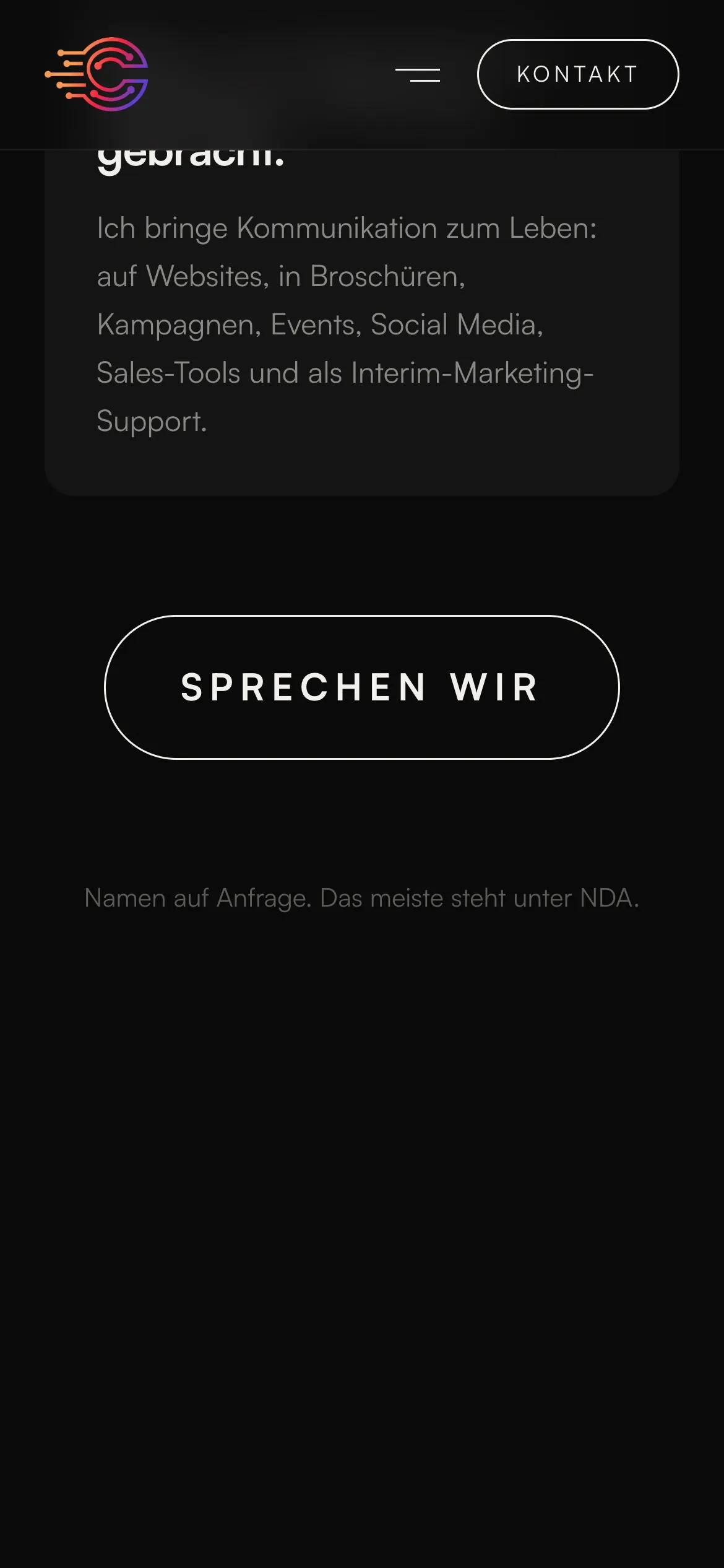 Textabschnitt von Corepulse by Kessler auf dem Handy