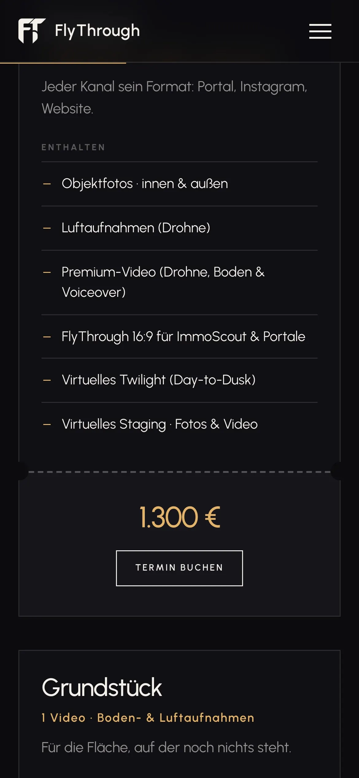 Preispaket von FlyThrough auf dem Handy