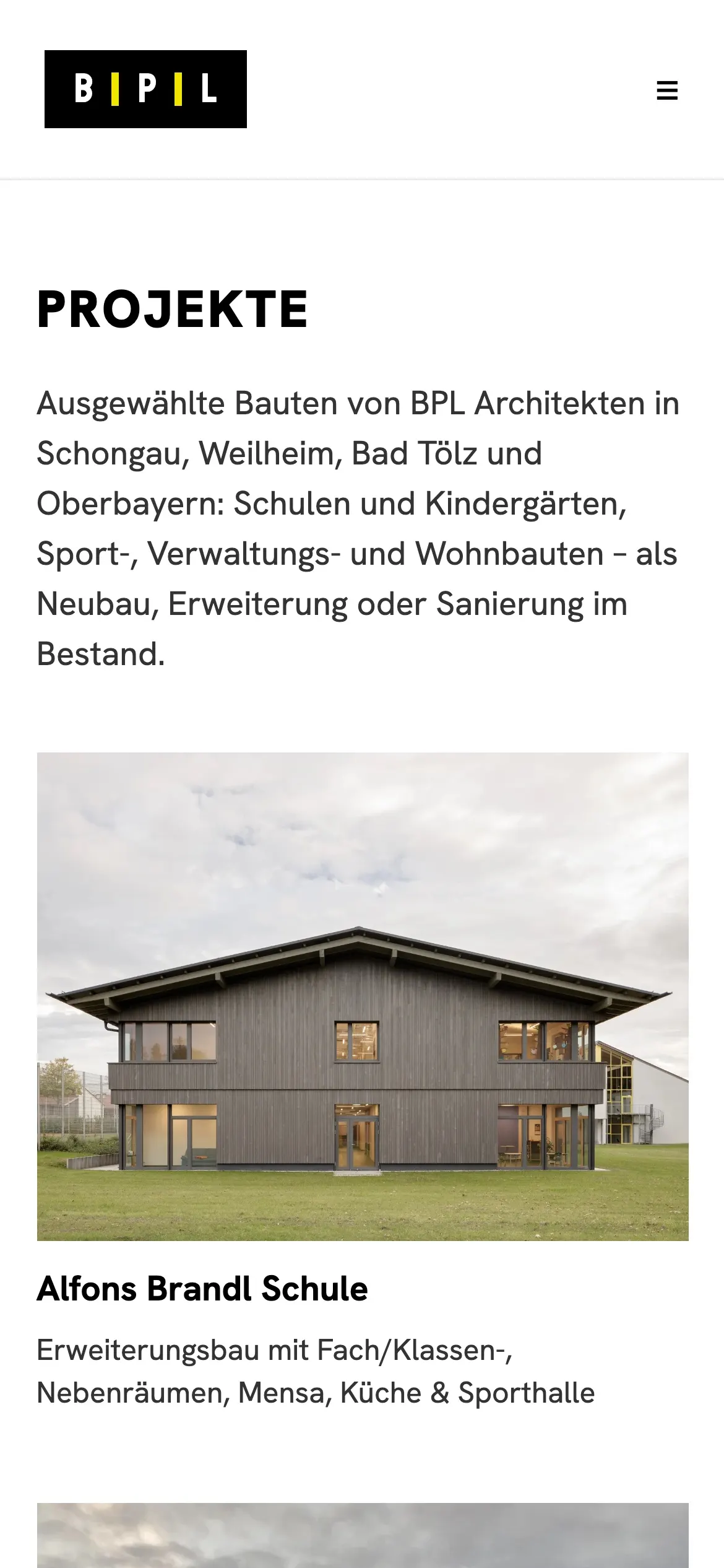 Projektübersicht von BPL Architekten auf dem Handy